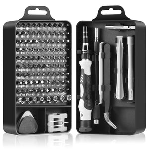 115-in-1 Precision Screwdriver Set Professional Repair Kit with Magnetic Non-Slip Handle and Tweezers with Flat and Multiple Bit